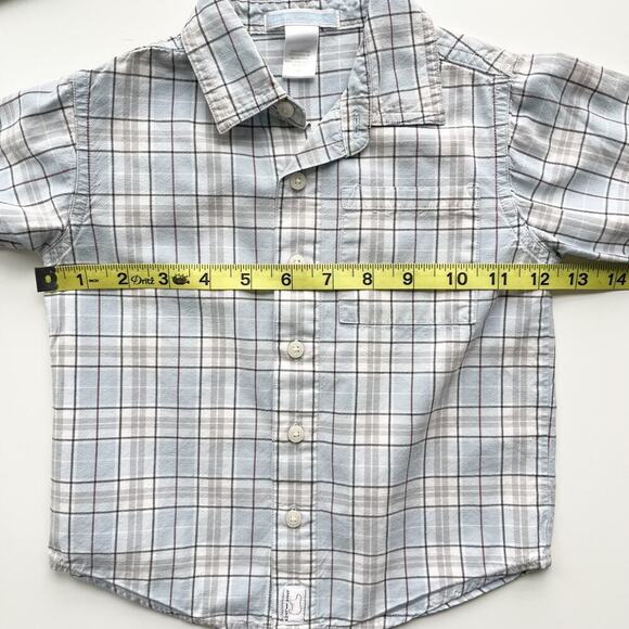 Janie and Jack Boys 100% Cotton Button Down Long Sleeve Shirt 2T Blue Plaid - Picture 7 of 7